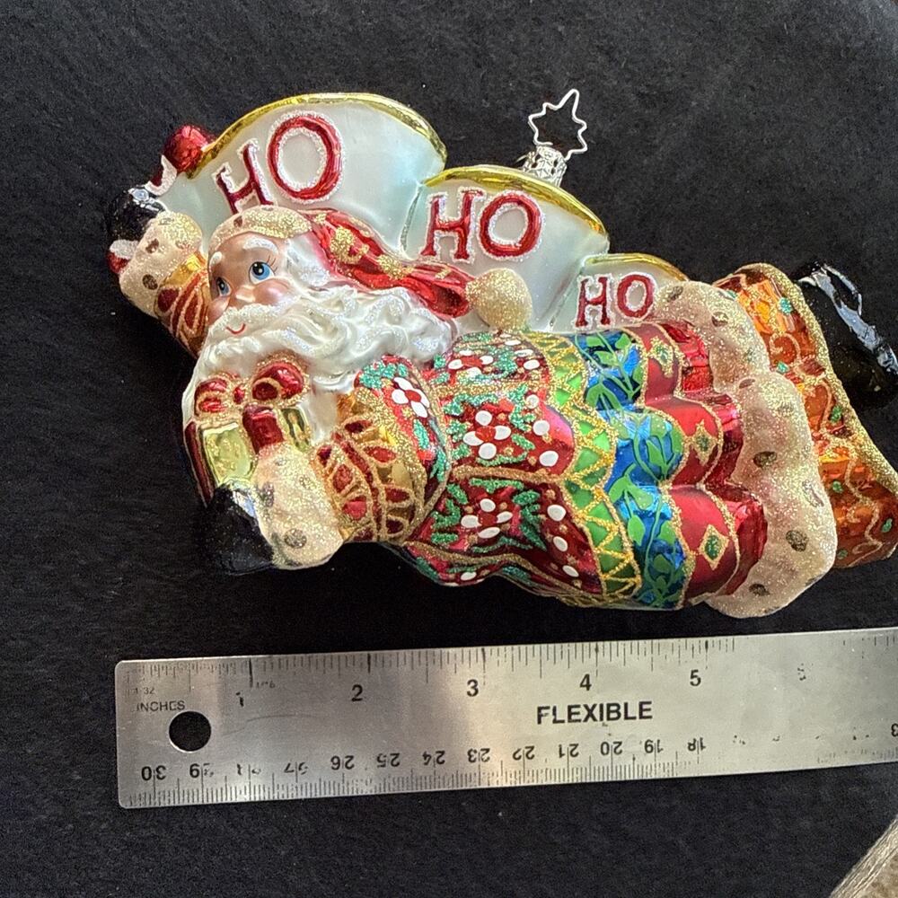 CHRISTOPHER RADKO COLORFULL ORNAMENT #101: SANTA CLAUS: BANNER HOLIDAY - Picture 4 of 5